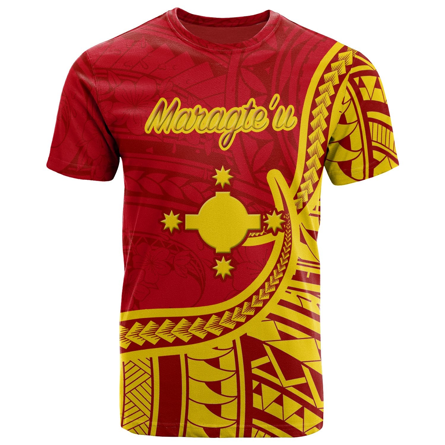 Rotuma T Shirt Maragteu Flag Rotuma Unisex Red - Polynesian Pride