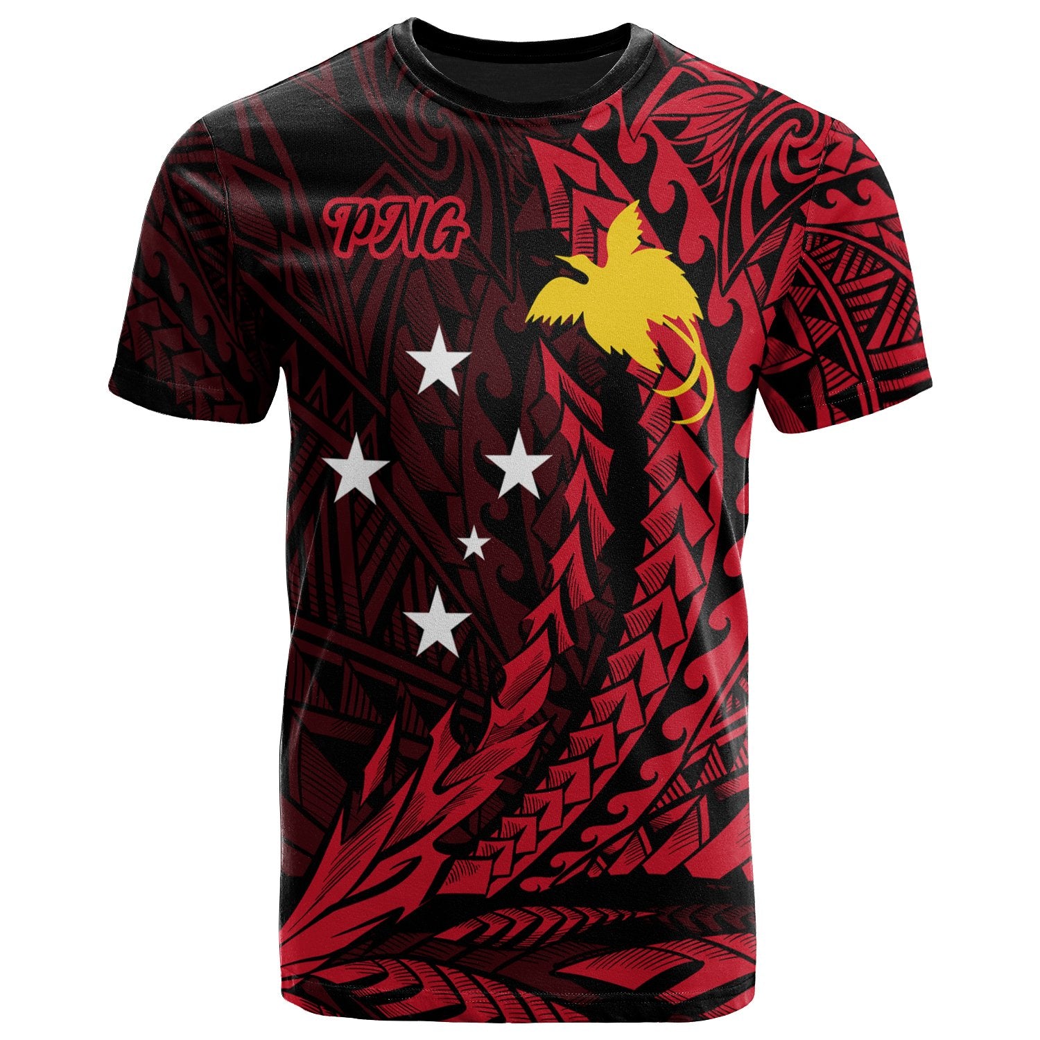 Papua New Guinea T Shirt Wings Style Unisex Black - Polynesian Pride