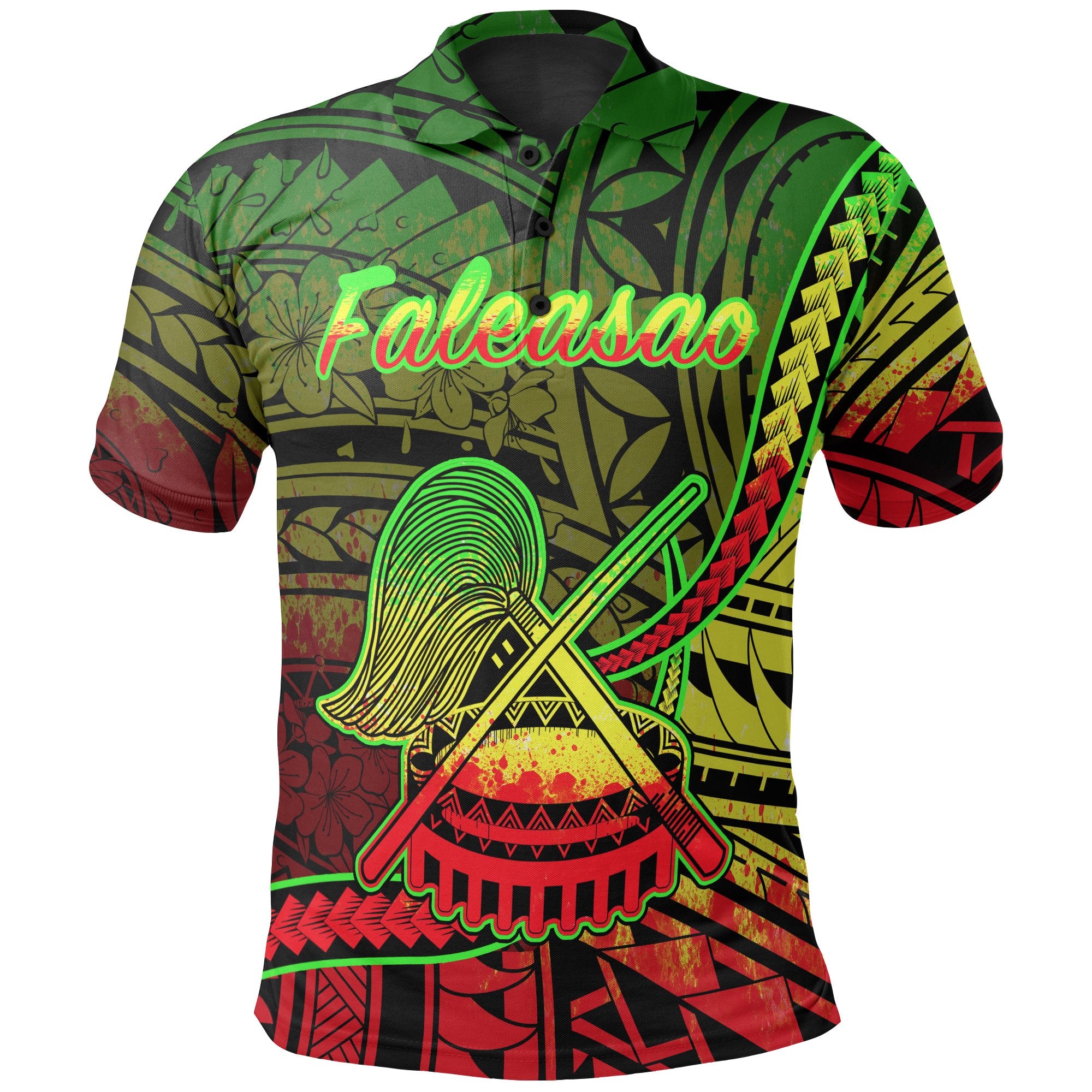 American Samoa Polo Shirt Faleasao Polynesian Reggae Patterns Unisex Black - Polynesian Pride