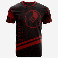Yap State T Shirt In My Heart Style Red Polynesian Patterns Unisex Black - Polynesian Pride