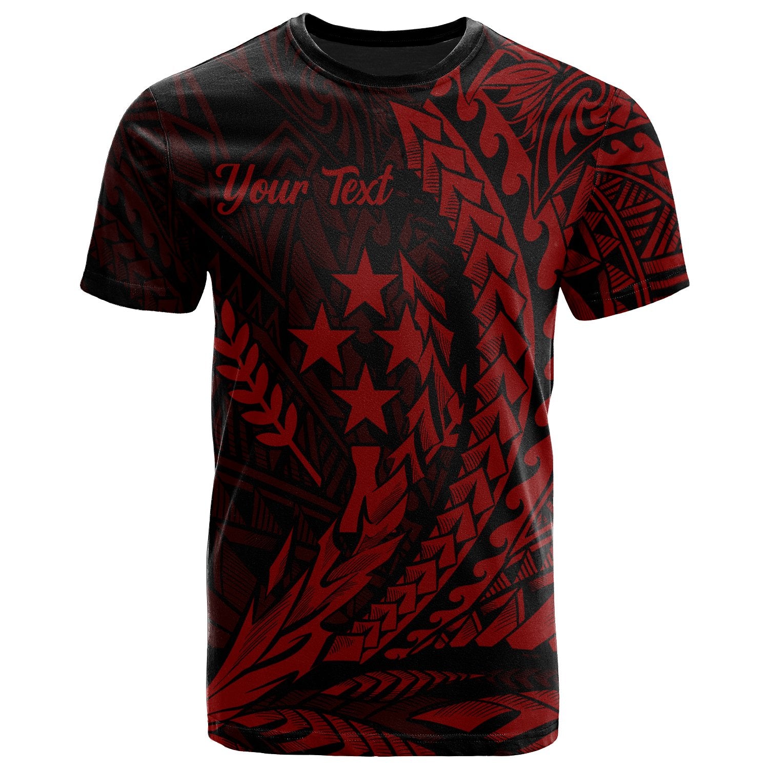 Kosrae State T Shirt Red Custom Wings Style Unisex Black - Polynesian Pride