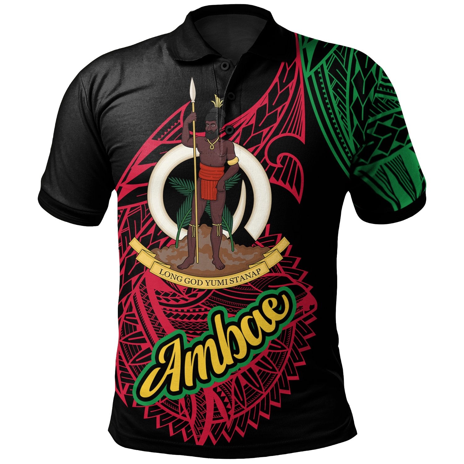 Vanuatu Polo Shirt Ambae Seal Of Vanuatu Special Style Unisex Black - Polynesian Pride