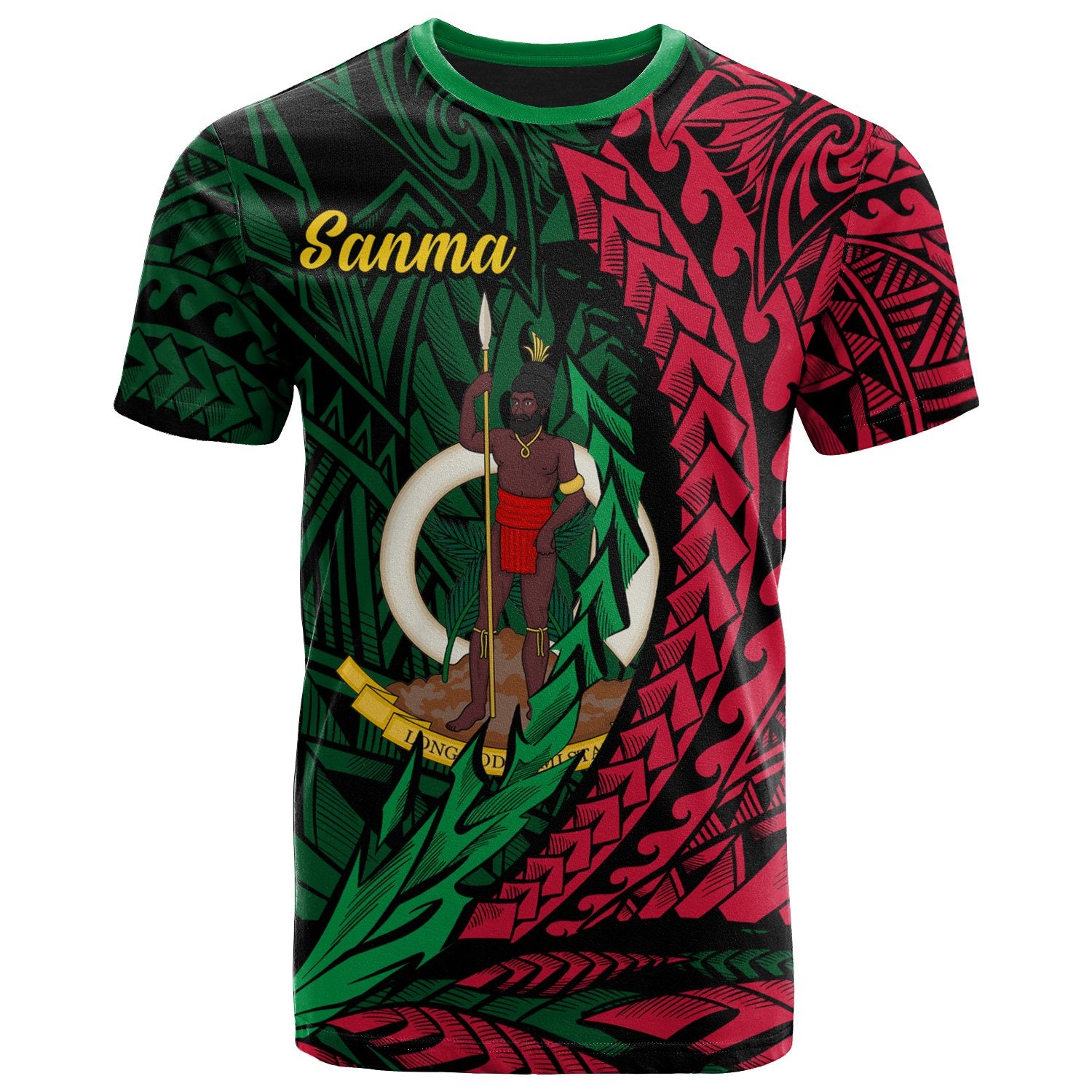 Vanuatu T Shirt Sanma Wings Style Unisex Black - Polynesian Pride