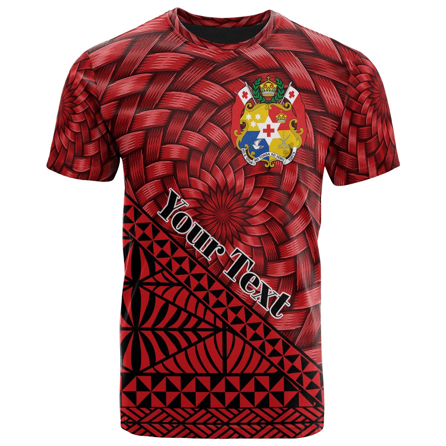 Tonga T Shirt Custom Tapa Patterns With Bamboo Unisex Red - Polynesian Pride