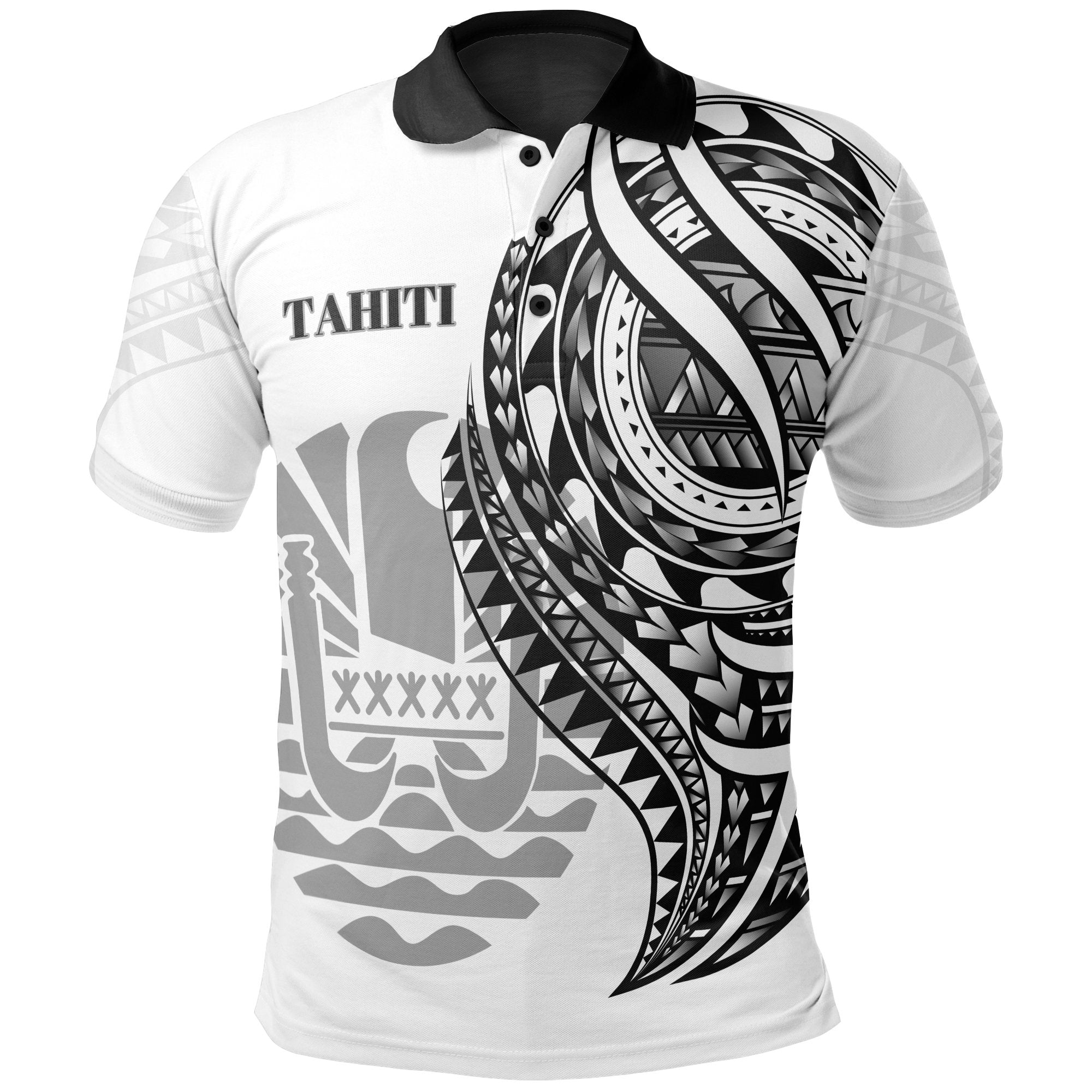 Tahiti Polo Shirt Black Color Polynesian Patterns Best Tahiti Ever Unisex Black - Polynesian Pride