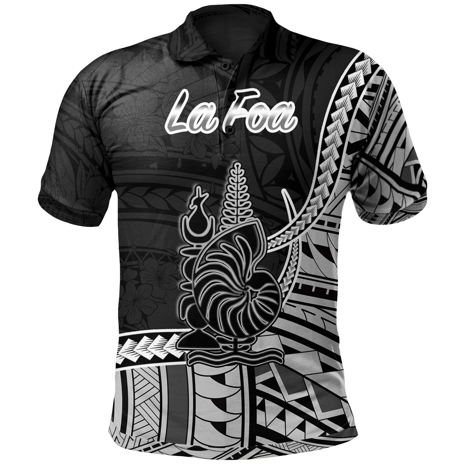 New Caledonia Islands Polo Shirt La Foa Seal Of Kanaky Polynesian Patterns Unisex Black - Polynesian Pride