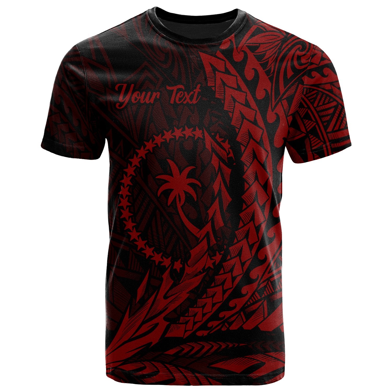 Chuuk State T Shirt Red Custom Wings Style Unisex Black - Polynesian Pride
