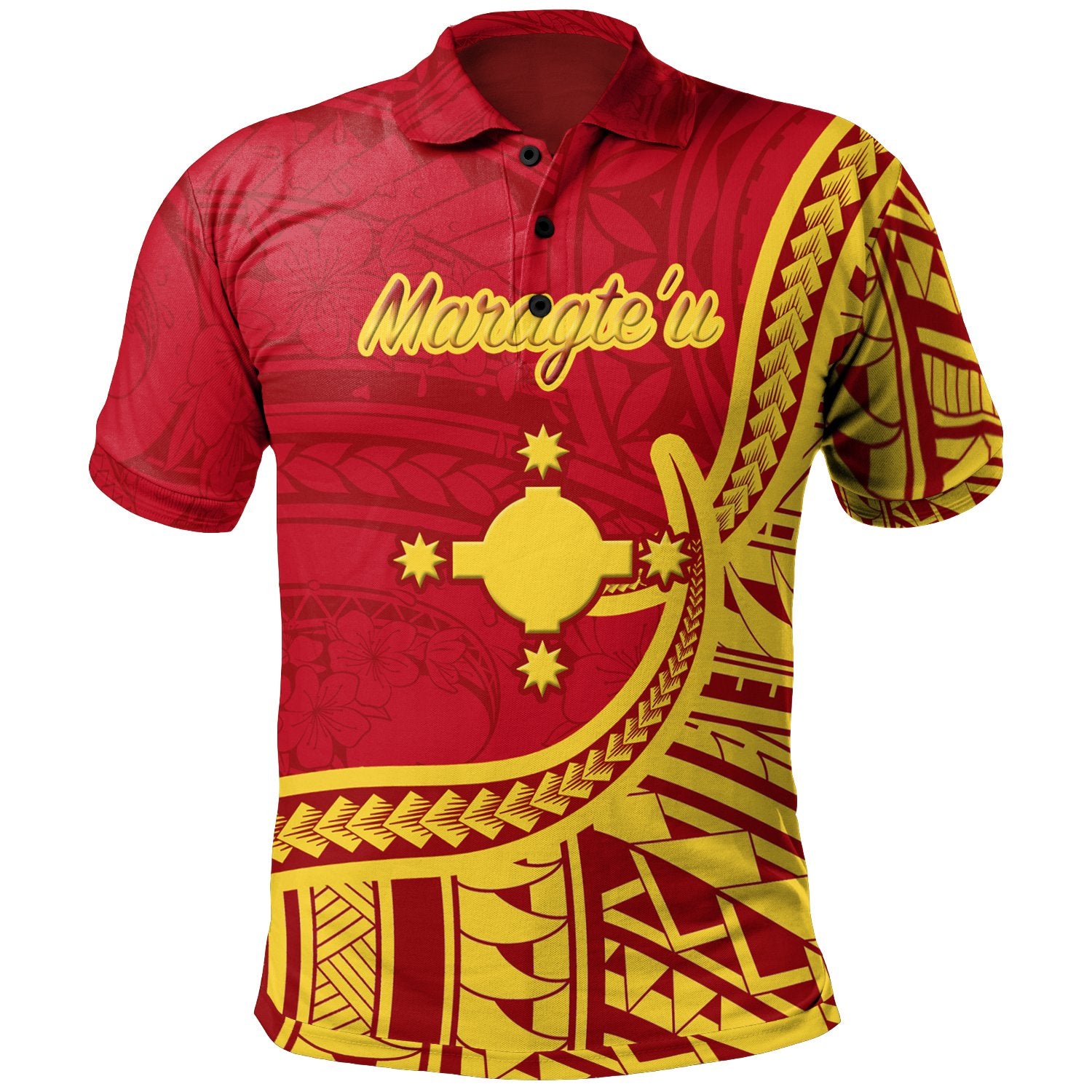 Rotuma Polo Shirt Maragteu Flag Rotuma Unisex Red - Polynesian Pride