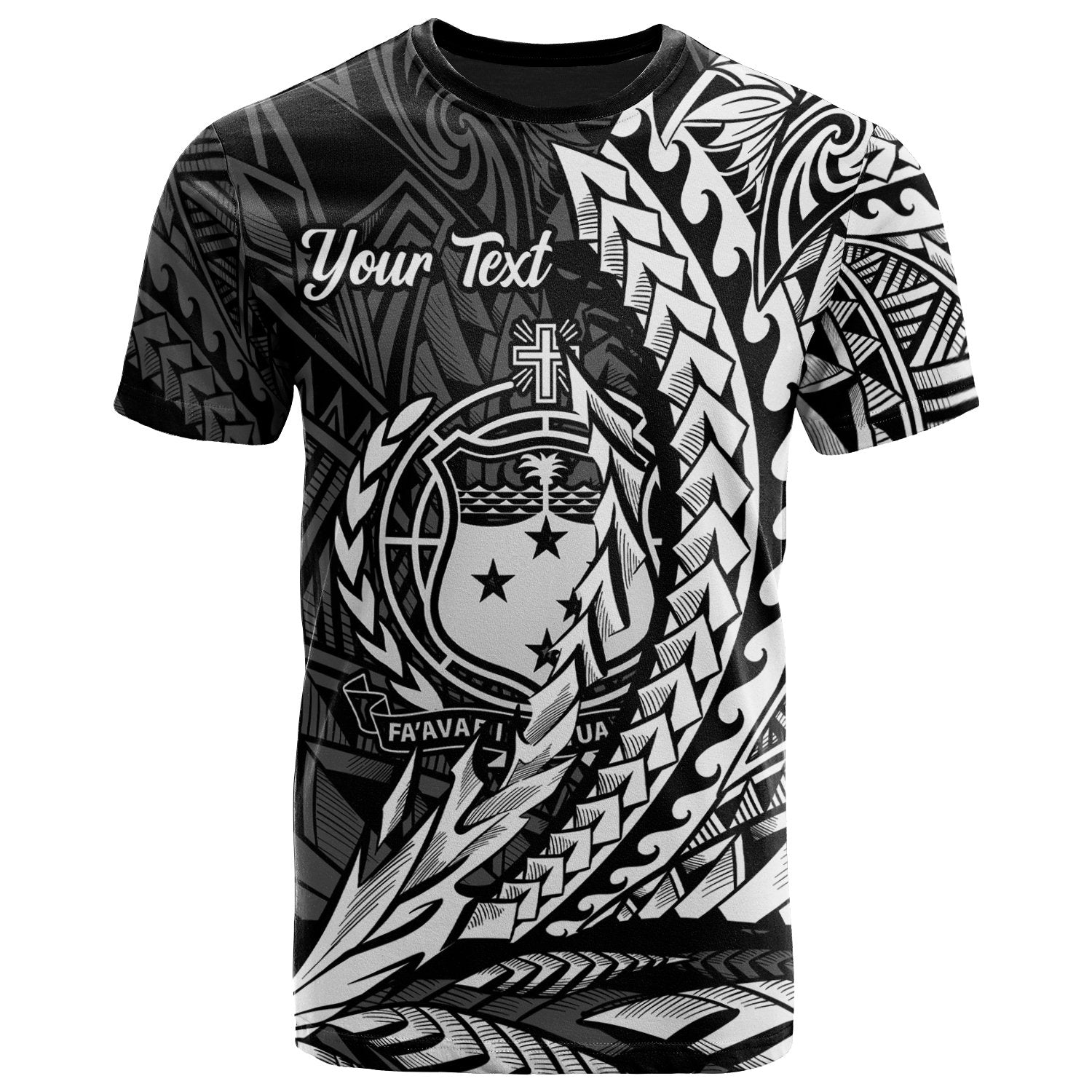 Samoa T Shirt Custom White Wings Style Unisex Black - Polynesian Pride