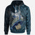 Fiji Hoodie Nadi Seal Fiji With Blue Whale Unisex Black - Polynesian Pride