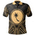 Chuuk State Polo Shirt Truk Seal Gold Tribal Patterns Unisex Black - Polynesian Pride