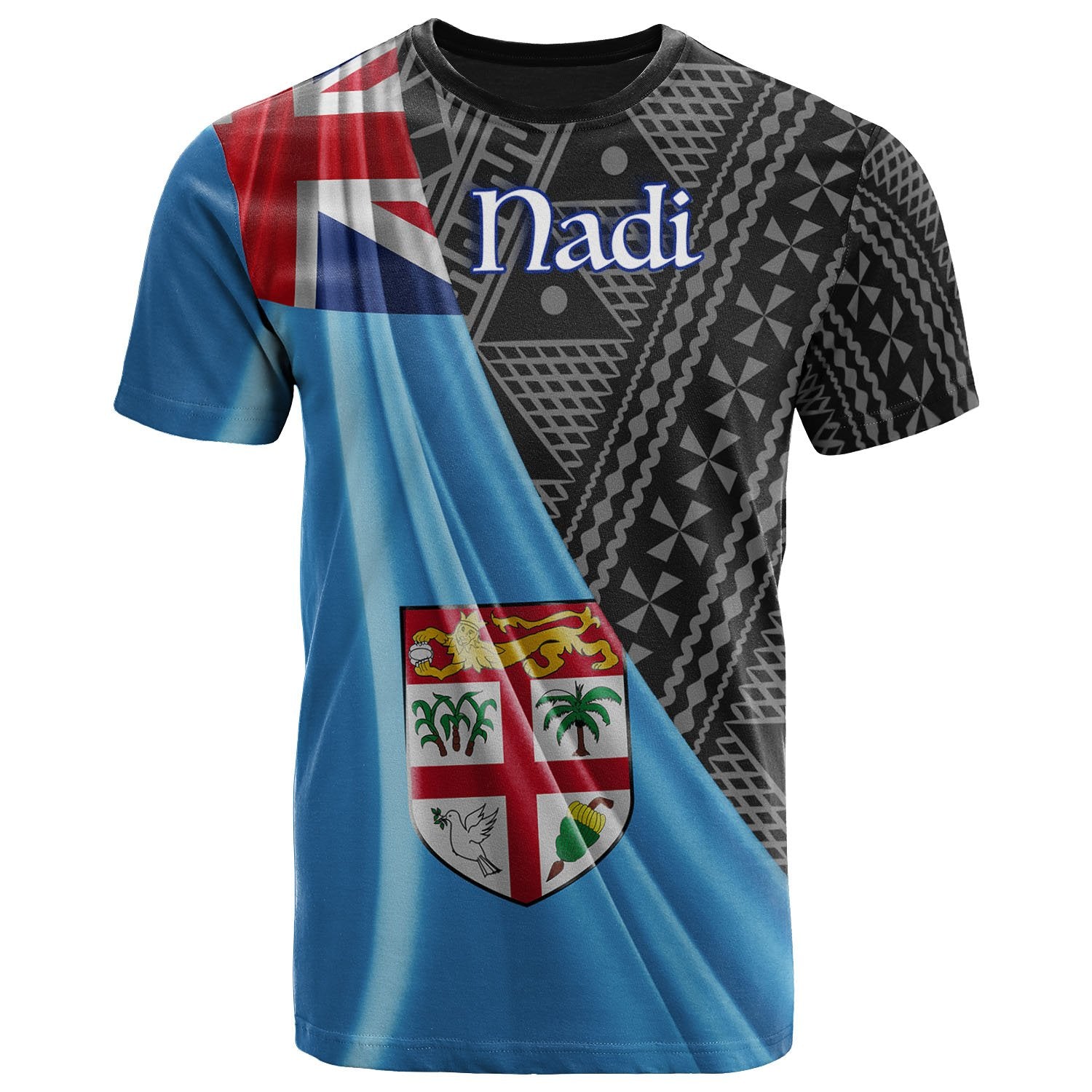 Fiji T Shirt Nadi Fiji Day 50th Anniversary With Tapa Patterns Unisex Black - Polynesian Pride