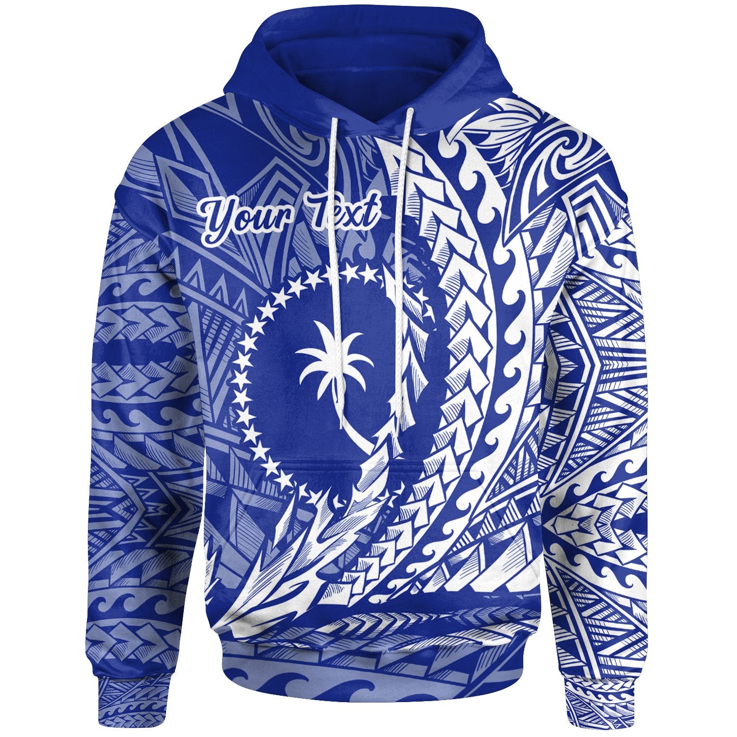 Chuuk State Hoodie Custom Wings Style Flag Color Unisex Blue - Polynesian Pride