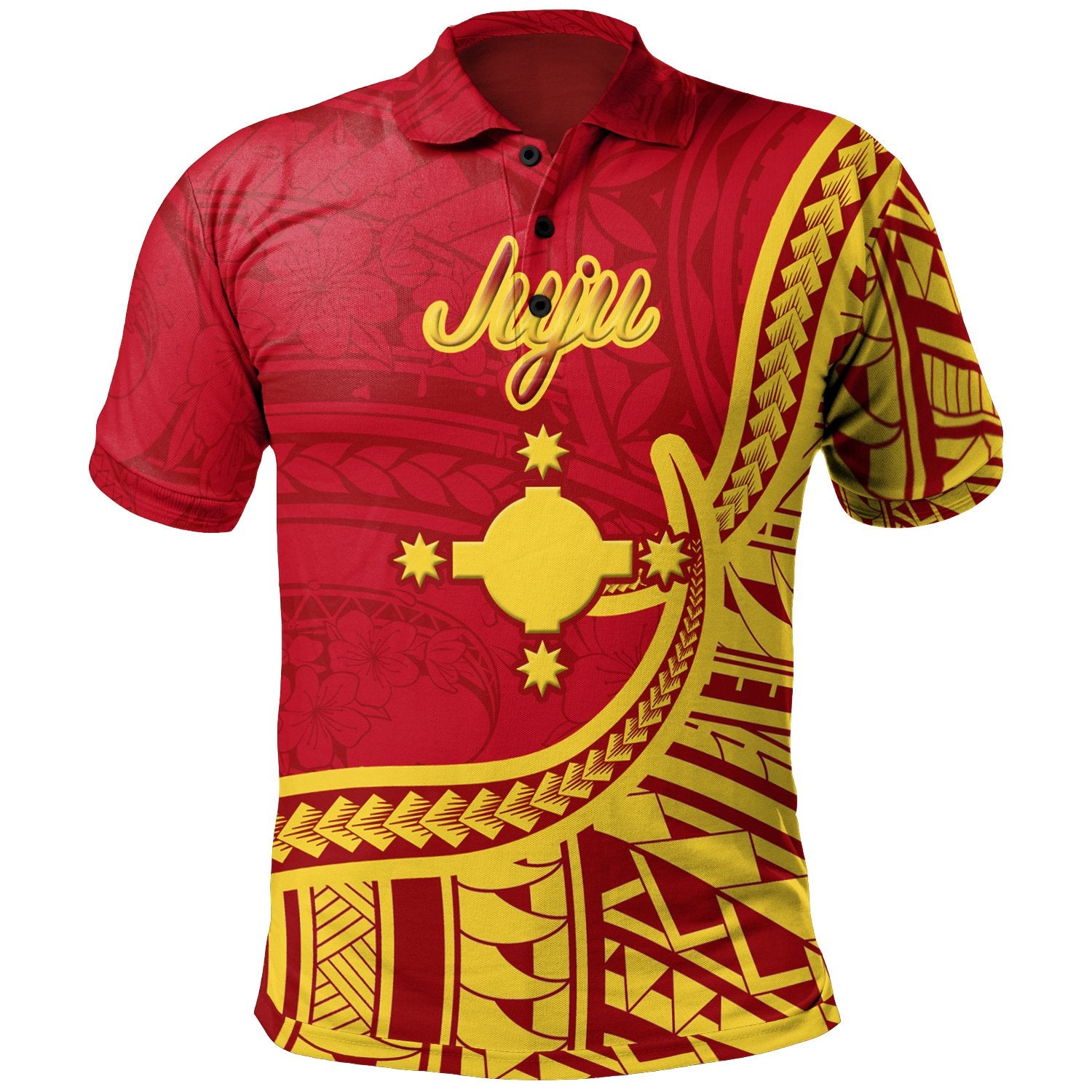 Rotuma Polo Shirt Juju Flag Rotuma Unisex Red - Polynesian Pride
