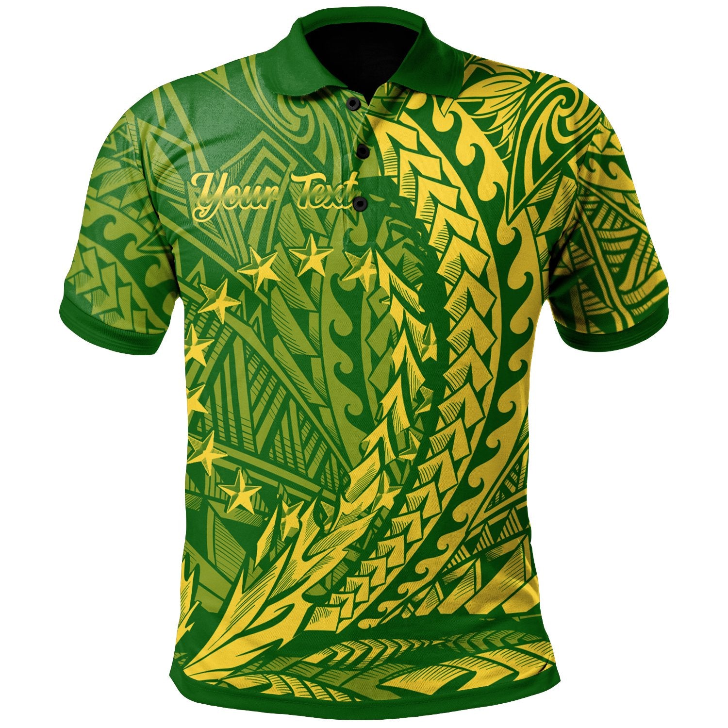 Cook Islands Polo Shirt Custom Wings Style Unisex Green - Polynesian Pride