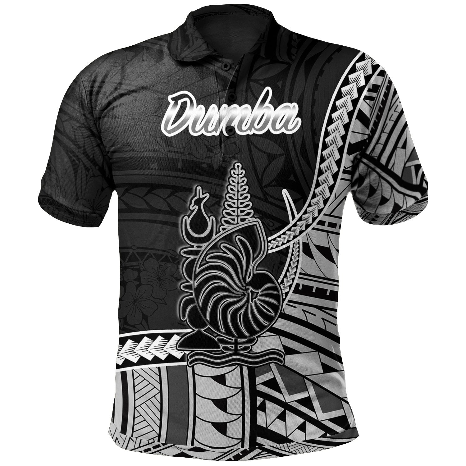 New Caledonia Islands Polo Shirt Dumba Seal Of Kanaky Polynesian Patterns Unisex Black - Polynesian Pride