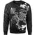 Wallis and Futuna Sweatshirt - Turtle With Polynesian Waves Unisex Black - Polynesian Pride