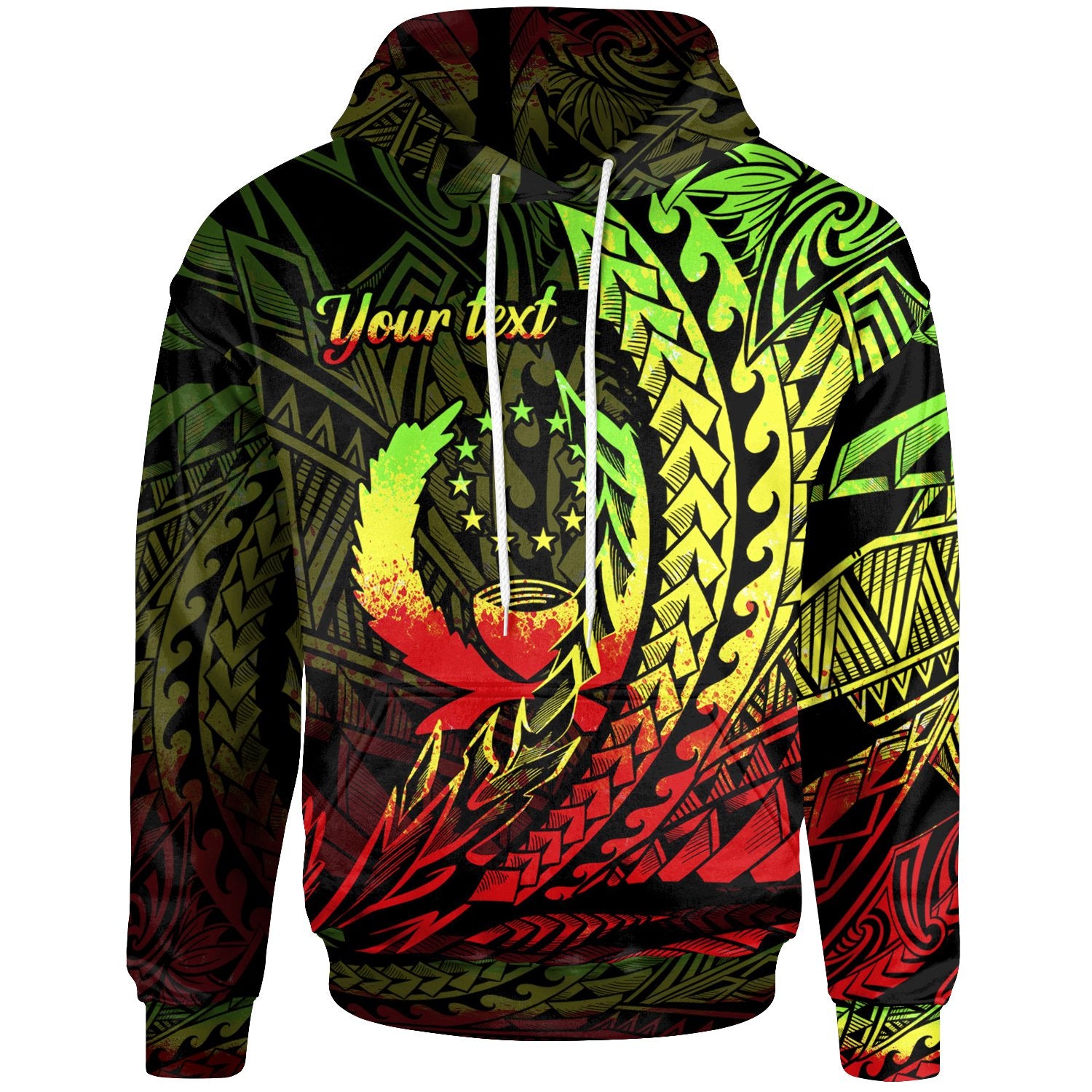 Pohnpei State Hoodie Reggae Custom Wings Style Unisex Black - Polynesian Pride