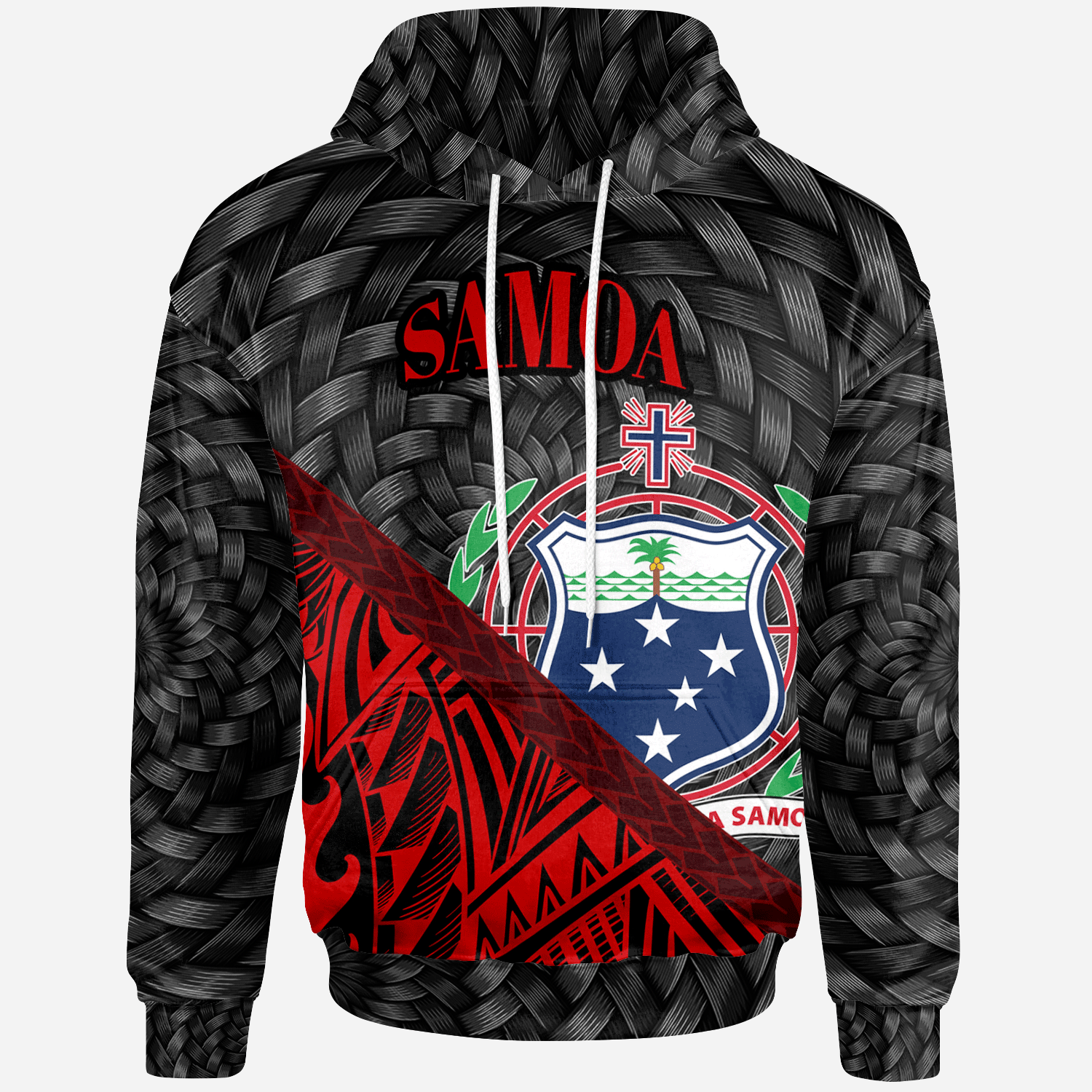 Samoa Hoodie Red Polynesian Patterns With Bamboo Unisex Red - Polynesian Pride