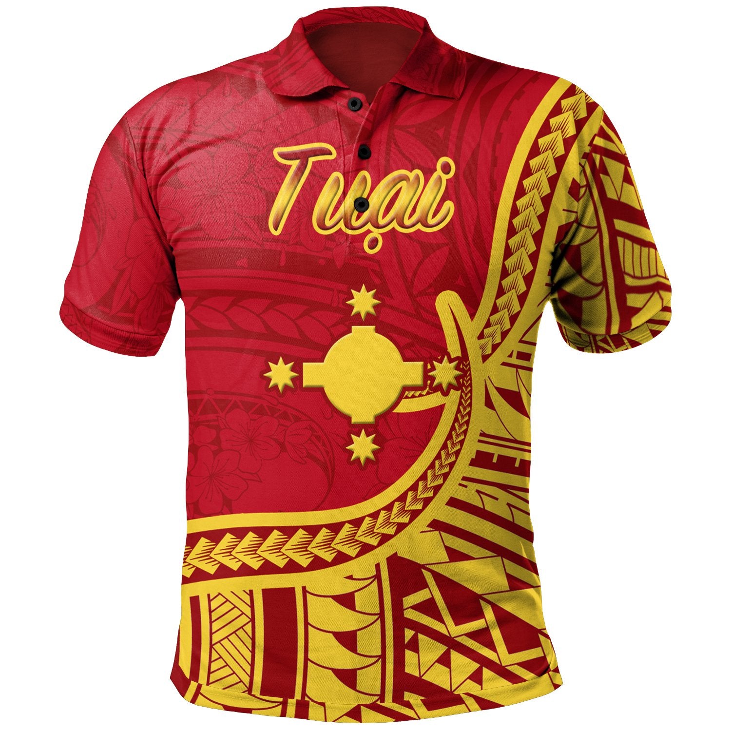 Rotuma Polo Shirt Tuai Flag Rotuma Unisex Red - Polynesian Pride