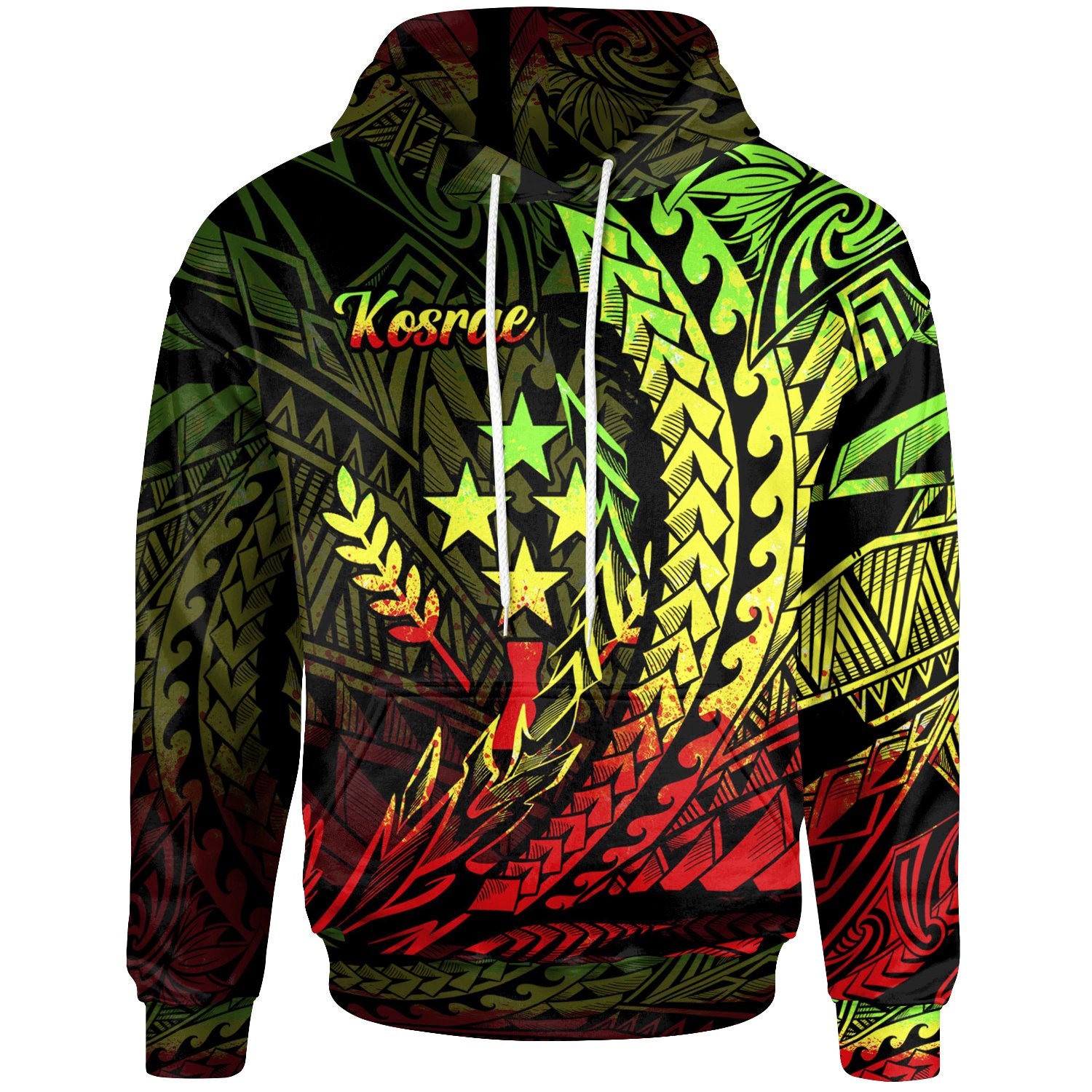 Kosrae State Hoodie Reggae Wings Style Unisex Black - Polynesian Pride