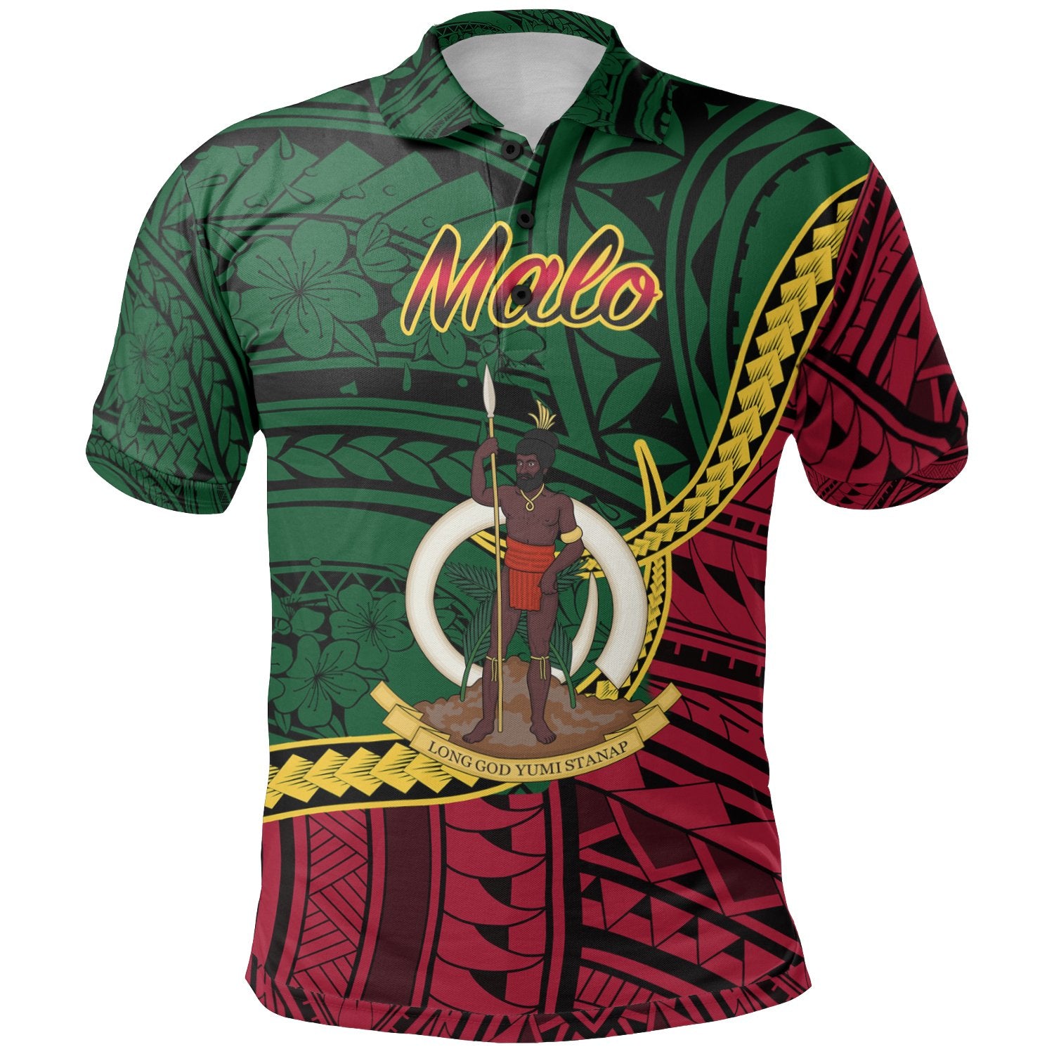 Vanuatu Polo Shirt Malo Seal Of Vanuatu Polynesian Patterns Unisex Green - Polynesian Pride