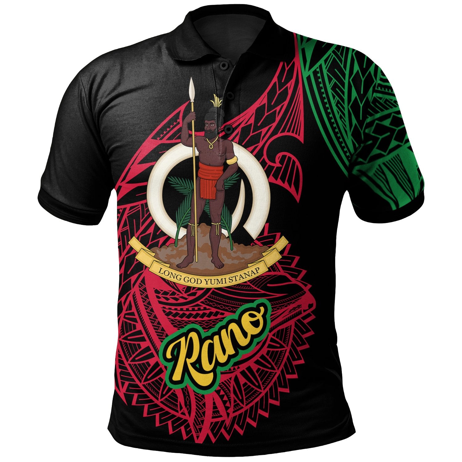 Vanuatu Polo Shirt Rano Seal Of Vanuatu Special Style Unisex Black - Polynesian Pride