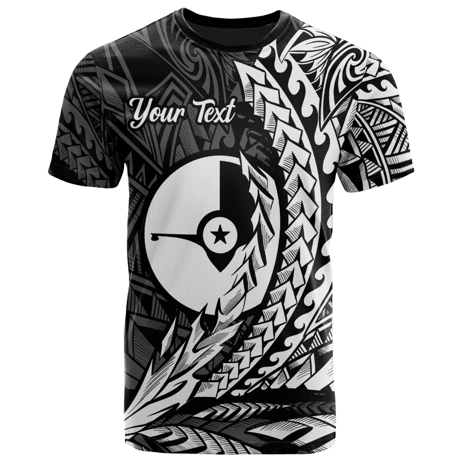 Yap State T Shirt White Custom Wings Style Unisex Black - Polynesian Pride