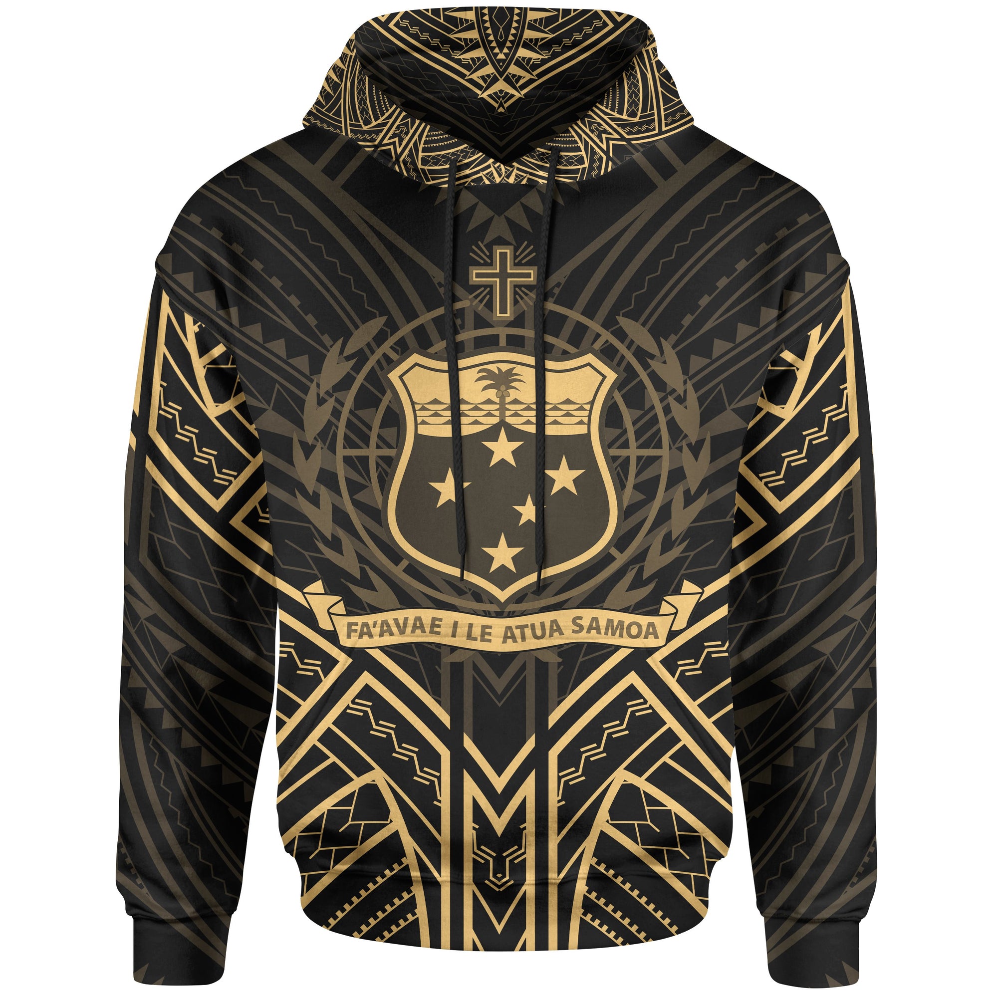 Samoa Hoodie Samoa Seal Gold Tribal Patterns Unisex White - Polynesian Pride