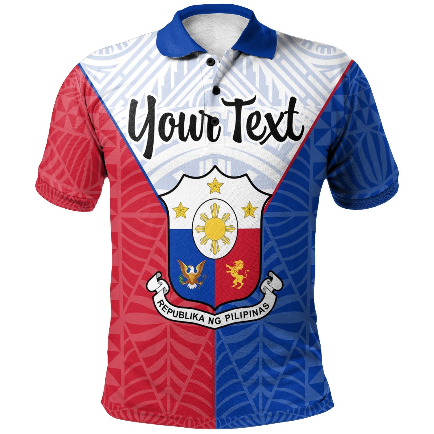 Pilipinas Polo Shirt Custom Seal of Pilipinas Style Unisex Blue - Red - Polynesian Pride