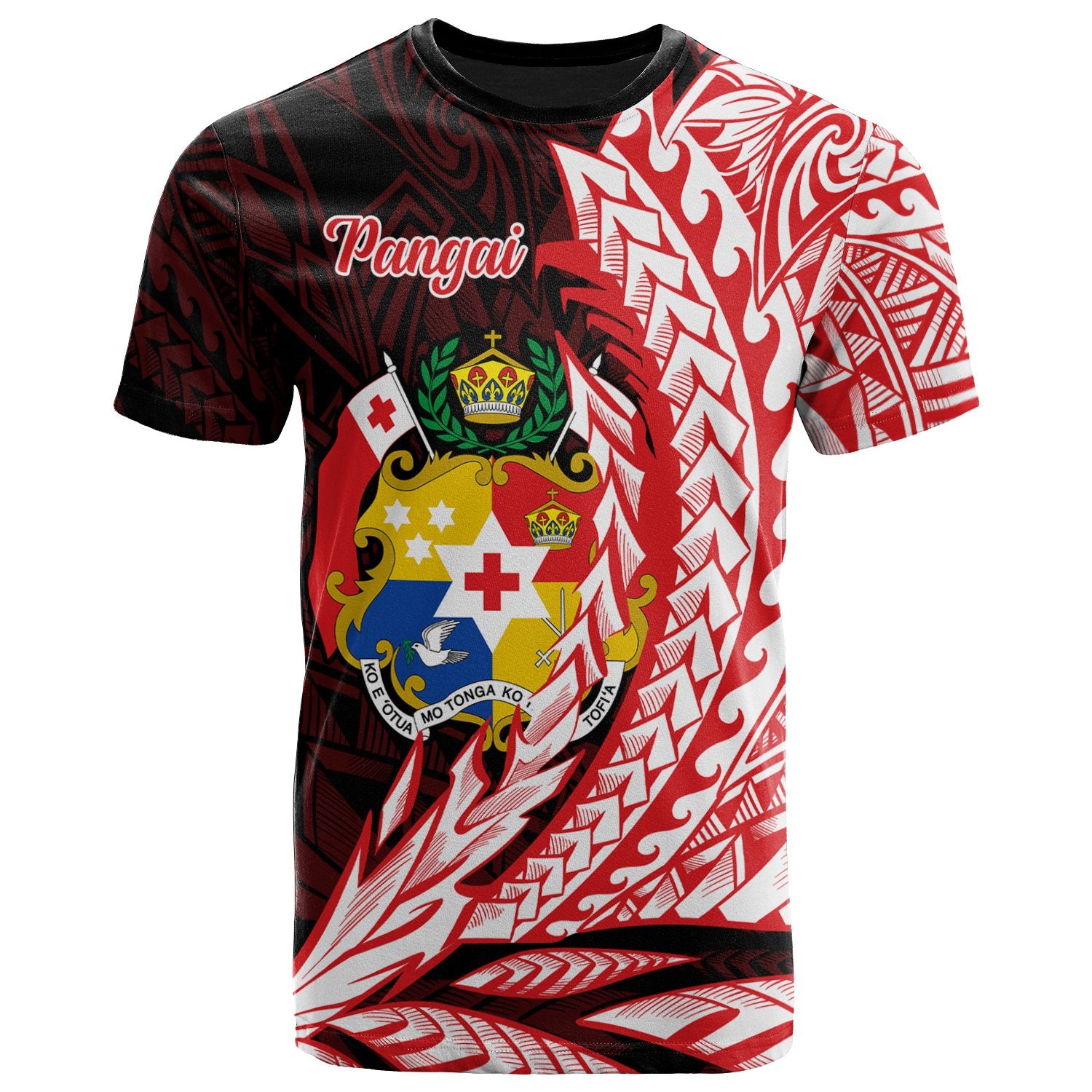 Tonga T Shirt Pangai Wings Style Unisex Black - Polynesian Pride