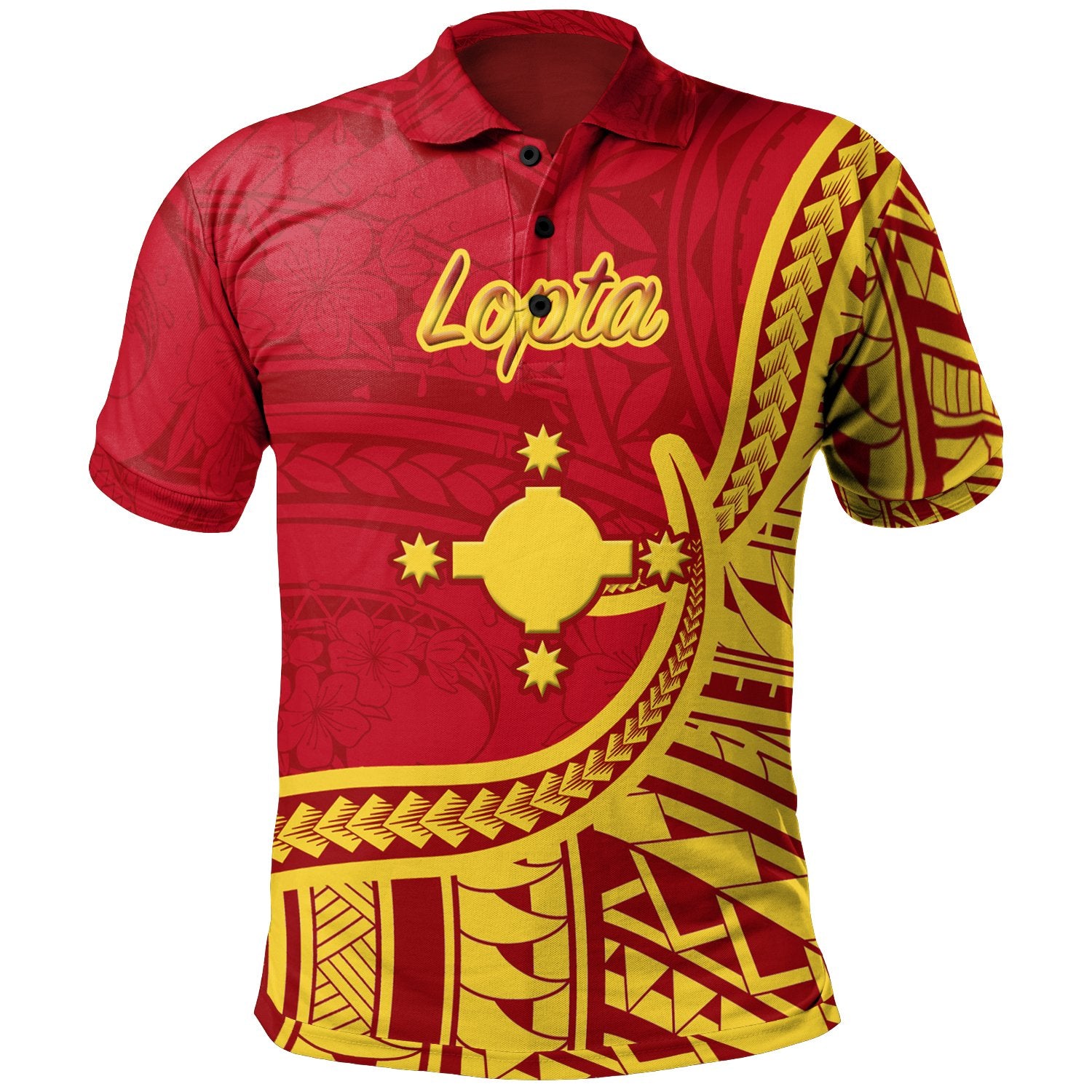 Rotuma Polo Shirt Lopta Flag Rotuma Unisex Red - Polynesian Pride