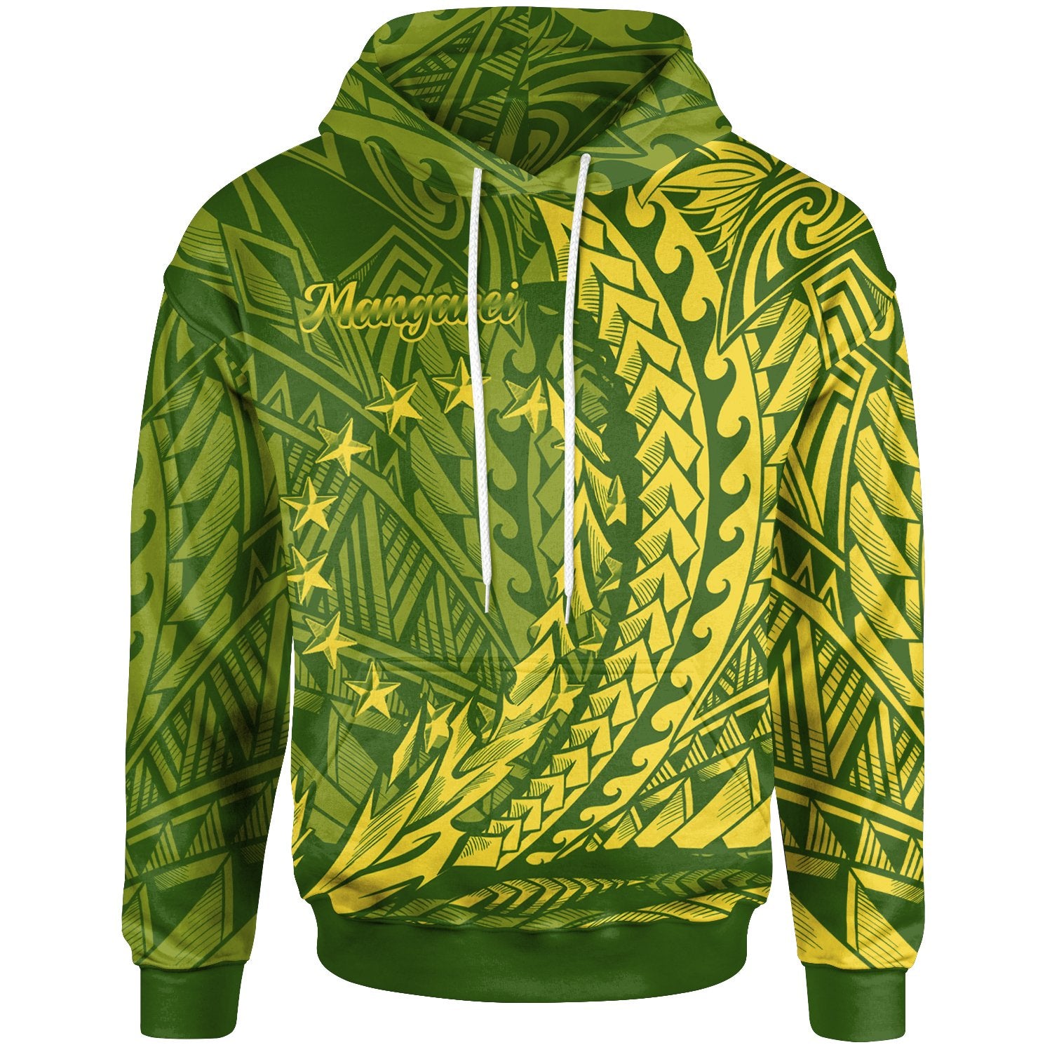 Cook Islands Hoodie Mangarei Wings Style Unisex Green - Polynesian Pride