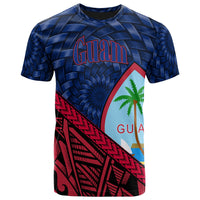 Guam T Shirt Tapa Patterns With Bamboo Unisex Blue - Polynesian Pride