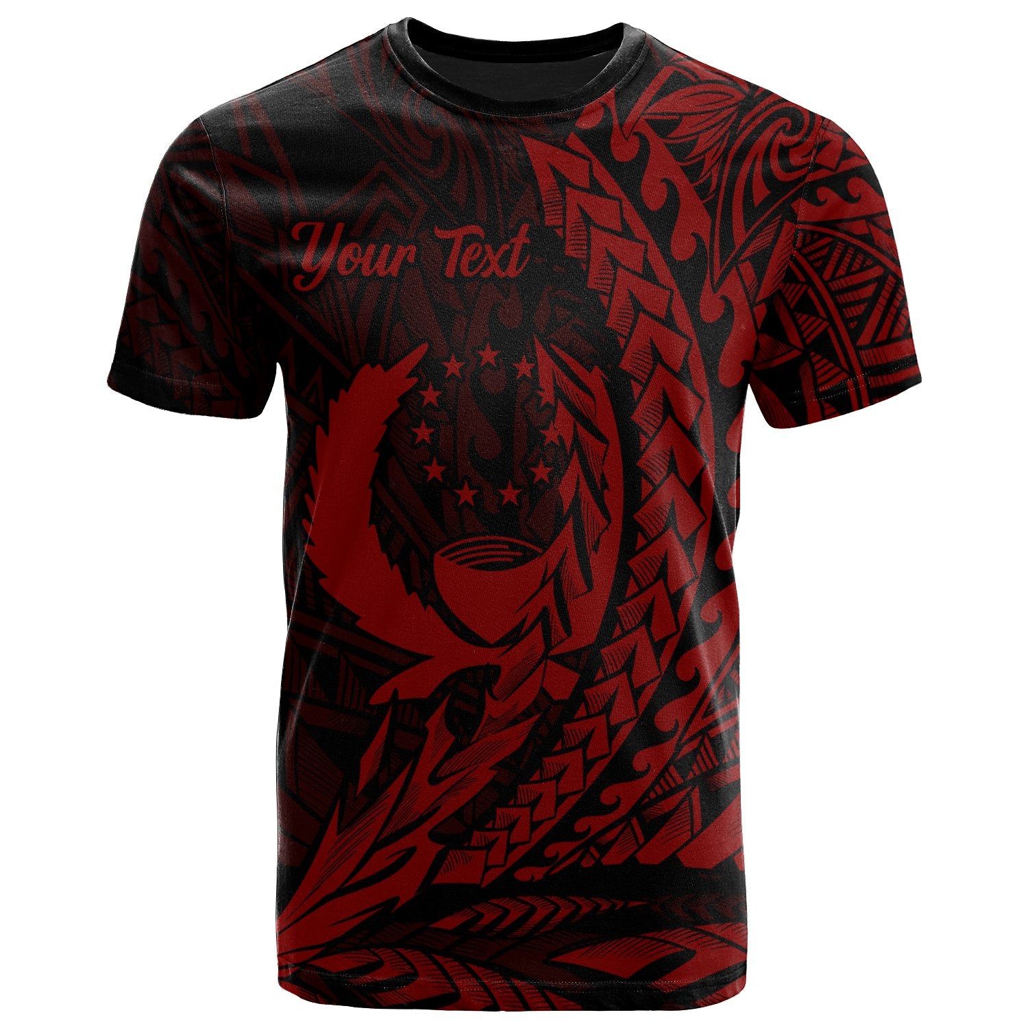 Pohnpei State T Shirt Red Custom Wings Style Unisex Black - Polynesian Pride