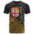 Fiji T Shirt Custom Gold Tapa Patterns With Bamboo Unisex Black - Polynesian Pride