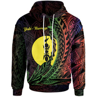 New Caledonia Hoodie Yate Barrage Wings Style Flag Color Unisex Black - Polynesian Pride