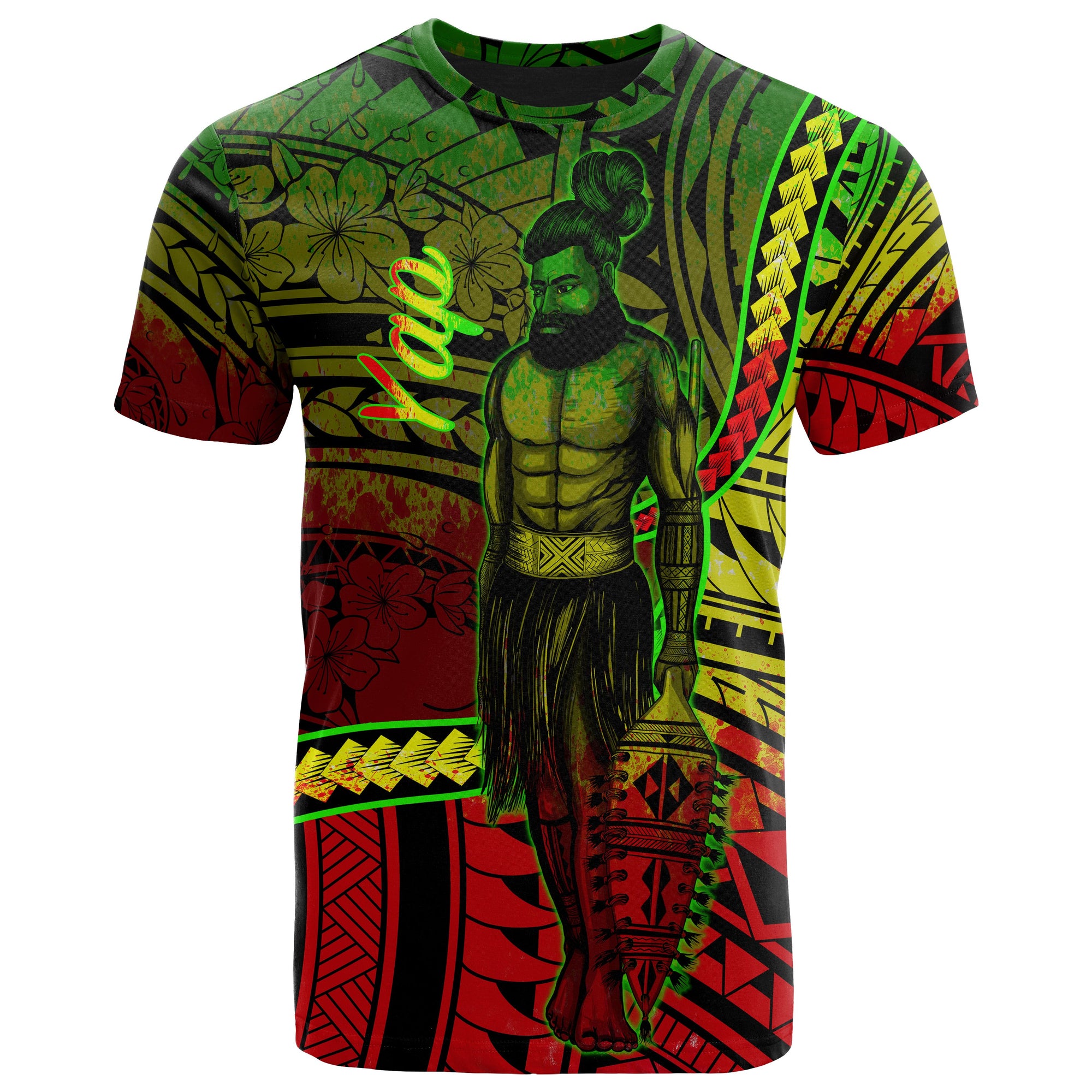 Yap State T Shirt Seal of Yap State Polynesian Reggae Patterns Unisex Black - Polynesian Pride