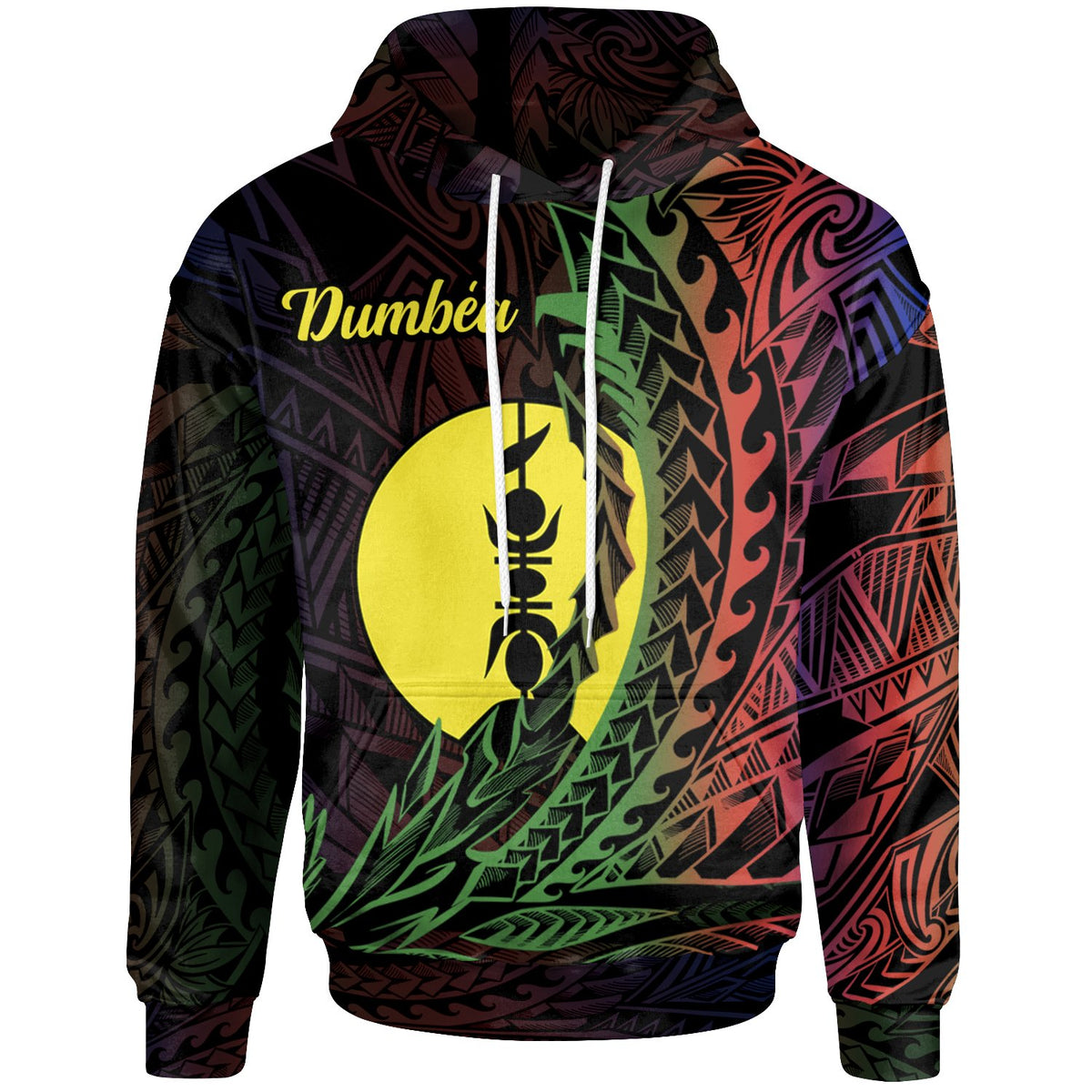 New Caledonia Hoodie Dumbea Wings Style Flag Color Unisex Black - Polynesian Pride