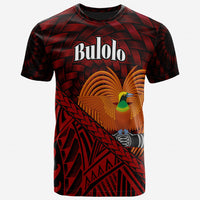 Papua New Guinea T Shirt Bulolo Polynesian Patterns With Bamboo Unisex Red - Polynesian Pride