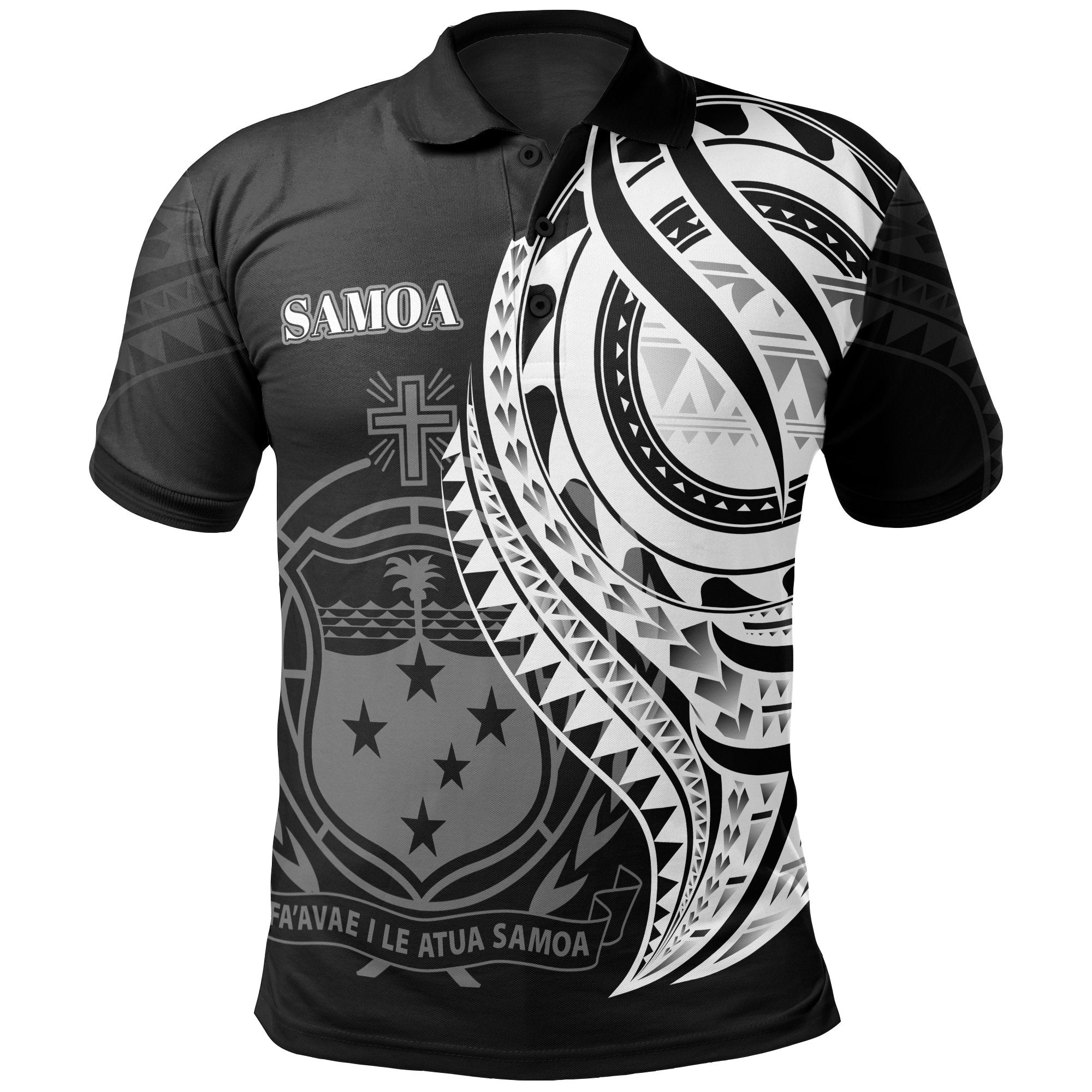 Samoa Polo Shirt Polynesian Patterns Best Samoa Ever Unisex Black - Polynesian Pride