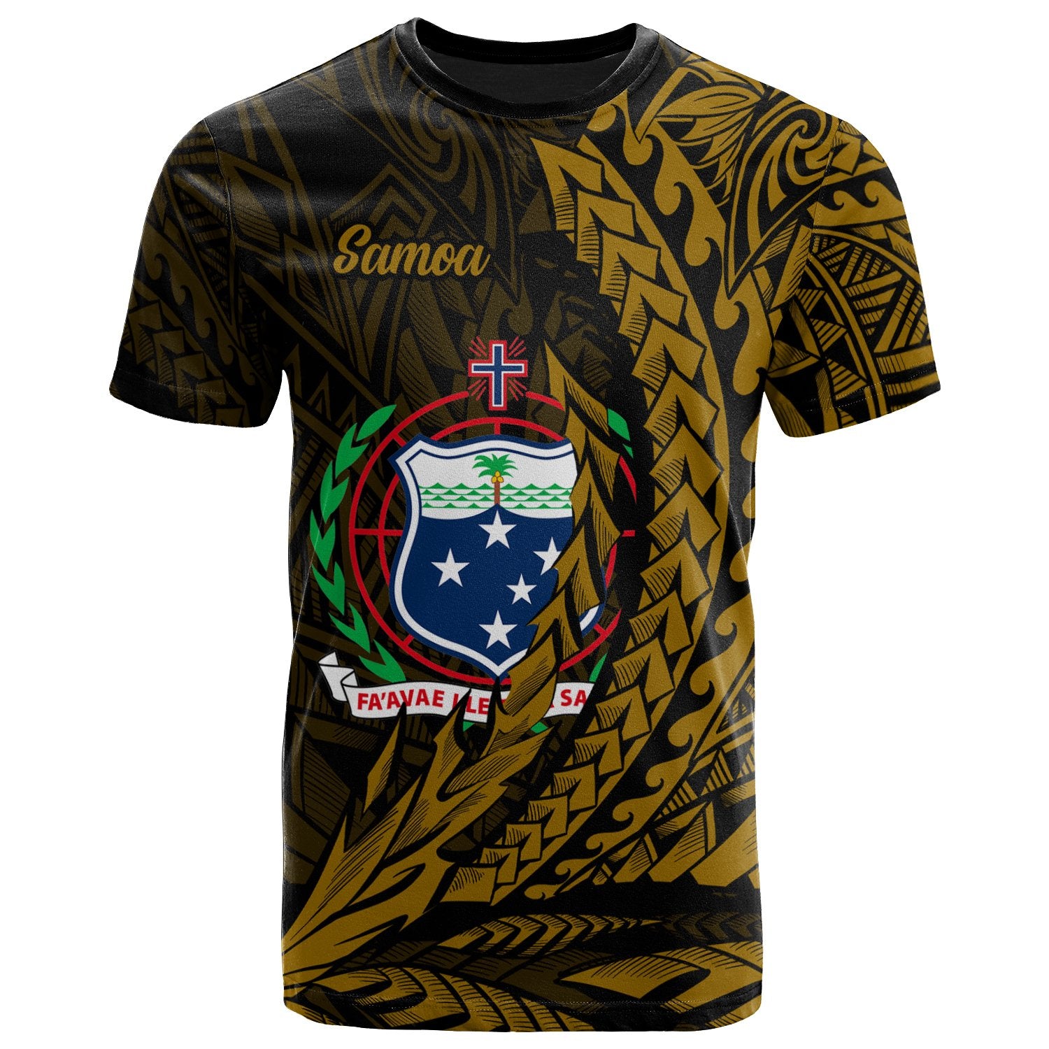 Samoa T Shirt Wings Style Unisex Black - Polynesian Pride