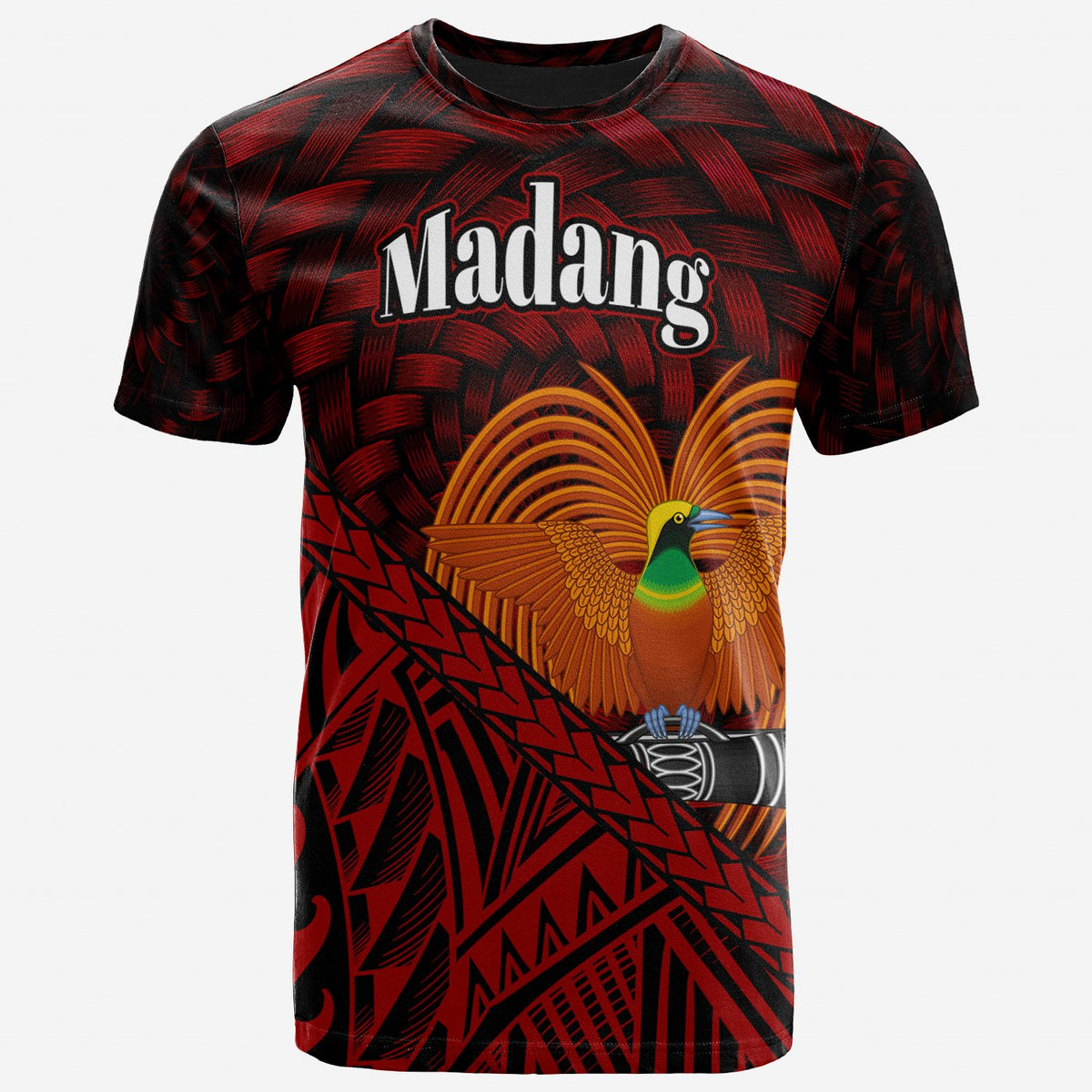 Papua New Guinea T Shirt Madang Polynesian Patterns With Bamboo Unisex Red - Polynesian Pride