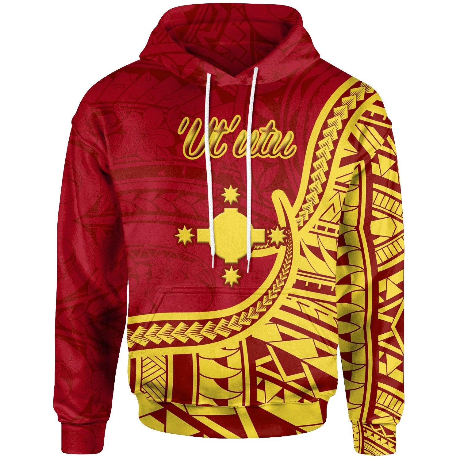 Rotuma Hoodie Ututu Flag Rotuma Unisex Red - Polynesian Pride