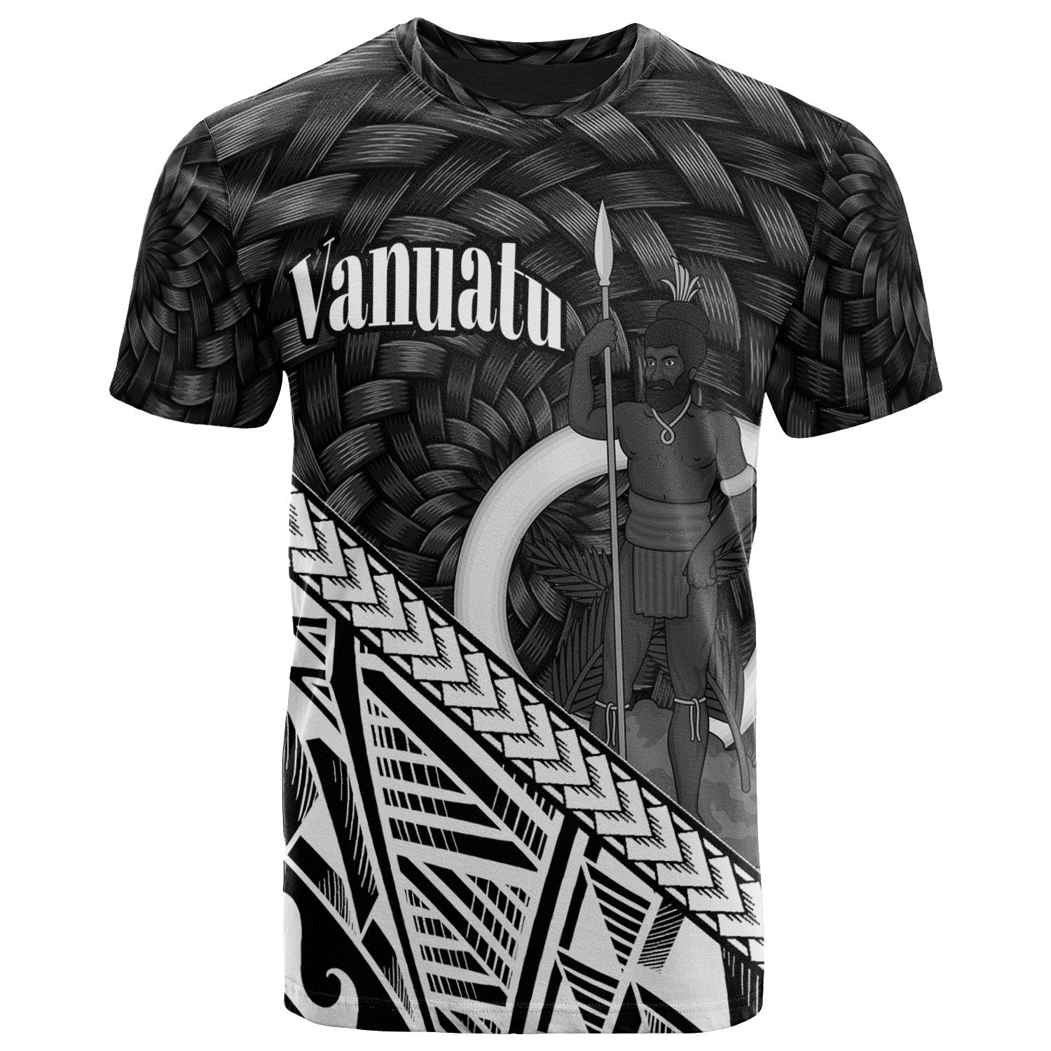 Vanuatu T Shirt White Polynesian Patterns With Bamboo Unisex Art - Polynesian Pride