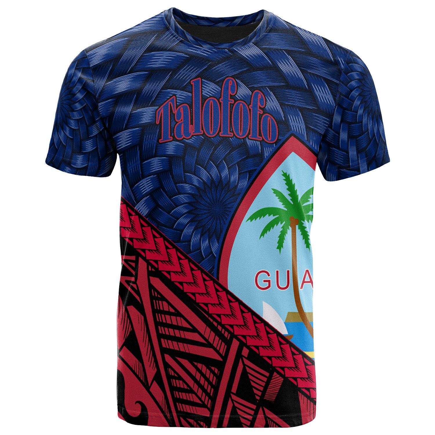 Guam T Shirt Talofofo Tapa Patterns With Bamboo Unisex Blue - Polynesian Pride