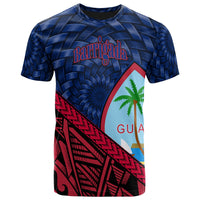 Guam T Shirt Barrigada Tapa Patterns With Bamboo Unisex Blue - Polynesian Pride