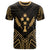 Kosrae State T Shirt Kosrae State Seal Tribal Gold Color Patterns Unisex Black - Polynesian Pride