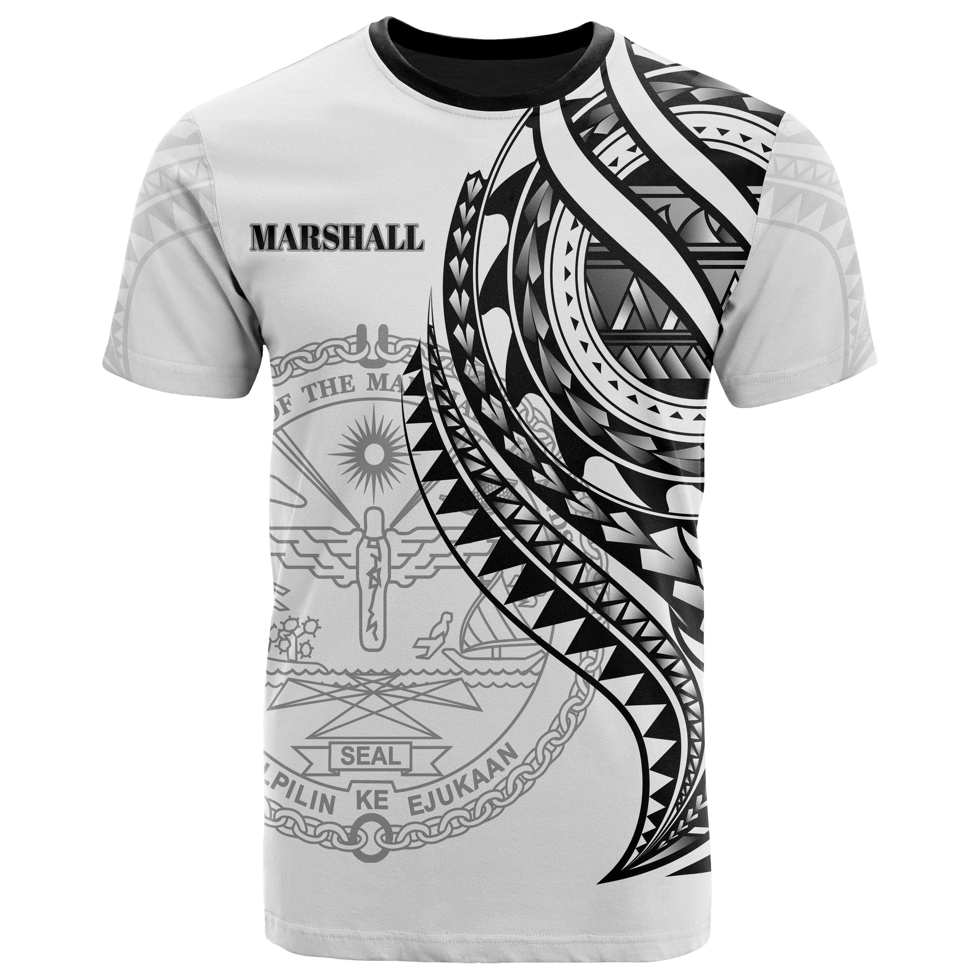 Marshall Islands T Shirt Black Color Polynesian Patterns Best Marshall Ever Unisex Black - Polynesian Pride