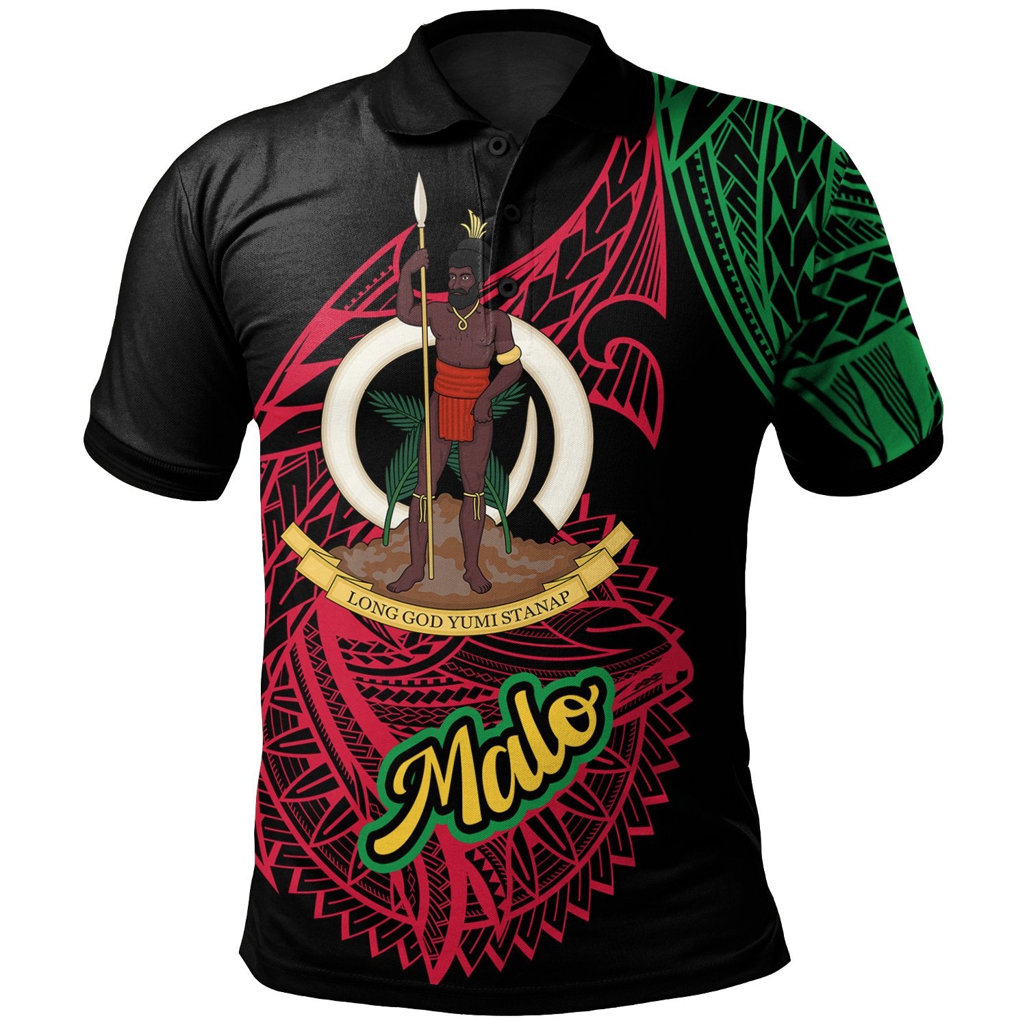 Vanuatu Polo Shirt Malo Seal Of Vanuatu Special Style Unisex Black - Polynesian Pride